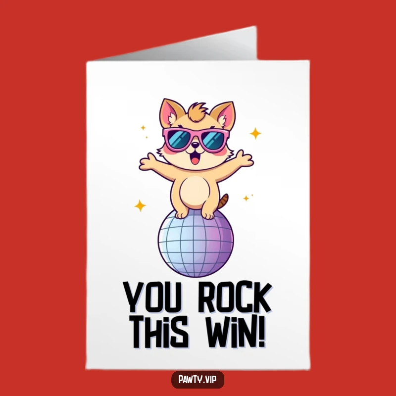 Free Printable Congrats Card: Disco Animal Dancer - Funny Downloadable Gift for a Star