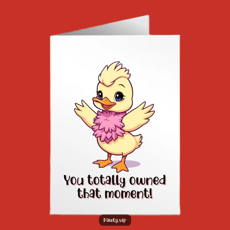 Free Printable Congrats Card: Diva Duck Feather Boa Downloadable Gift