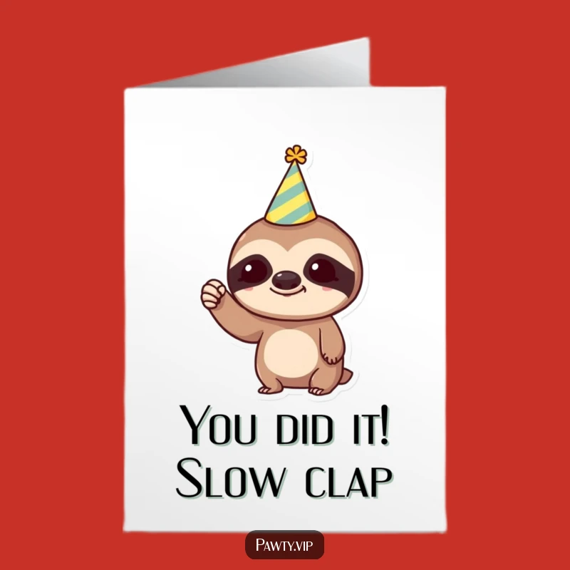 Free Printable Congrats Card: Sloth Fist Pump - Humorous Downloadable Achievement Gift