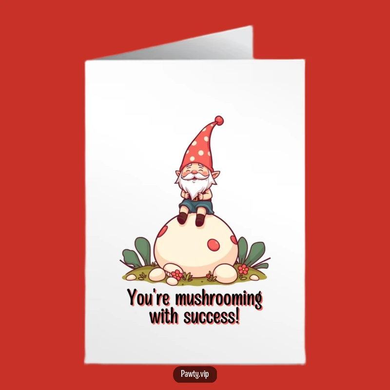 Free Printable Gnome Congratulations Card: Mushroom Journey for a Funny Downloadable Gift!
