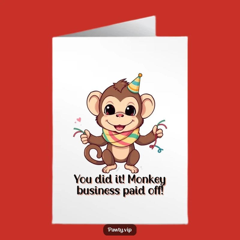 Free Printable Monkey Card: Mischievous Congrats for a Humorous Downloadable Celebration