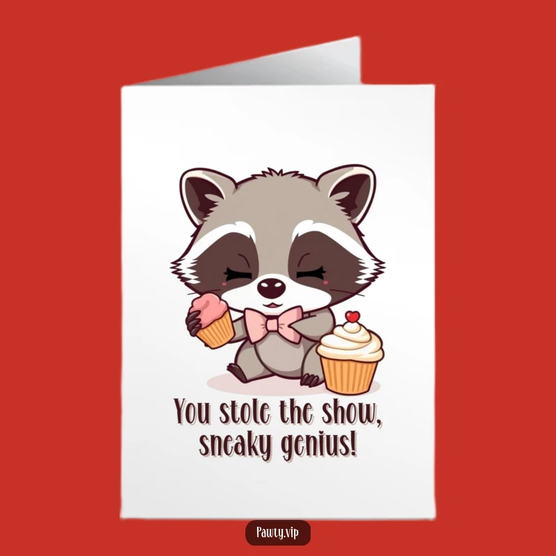 Free Printable Raccoon Congrats: Sneaky Cupcake Thief Celebration