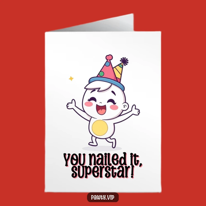 Free Printable Dancing Character Card - Funny Congrats Downloadable Gift