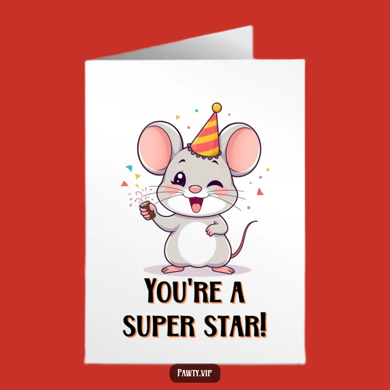 Free Printable Mouse Congrats Card: Funny Downloadable for a Confetti Celebration