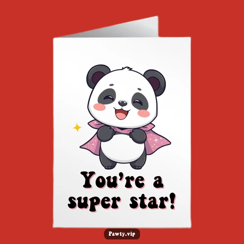 Free Printable Panda Congratulations Card: Super Sparkle