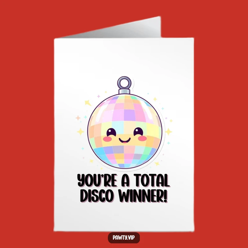 Free Printable Disco Congrats Card: Funky Ball, Perfect Funny Downloadable Gift!
