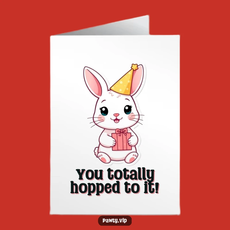 Free Printable Congrats Card: Rabbit Party Gift Downloadable Gift