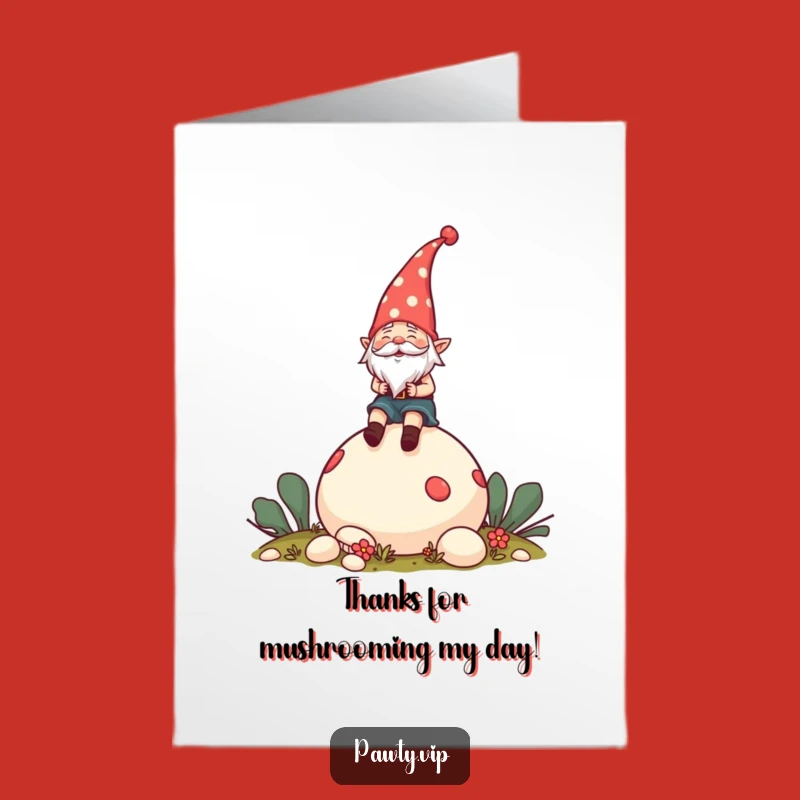 Free Printable Gnome Thank You Card: Mushroom Adventure for a Funny Downloadable Gift!