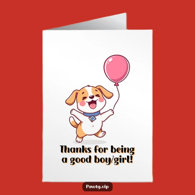 Free Printable Kawaii Dog Thank You Card: Funny Jumper Downloadable Gift