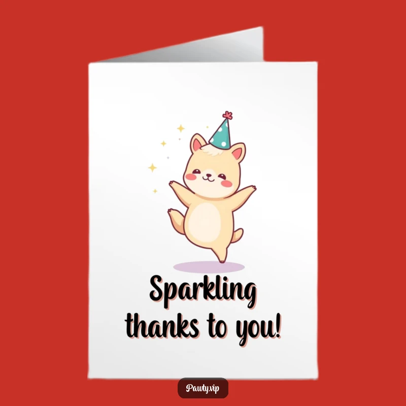 Free Printable Thank You Card: Dancing Animal Gratitude - Funny Downloadable Gift