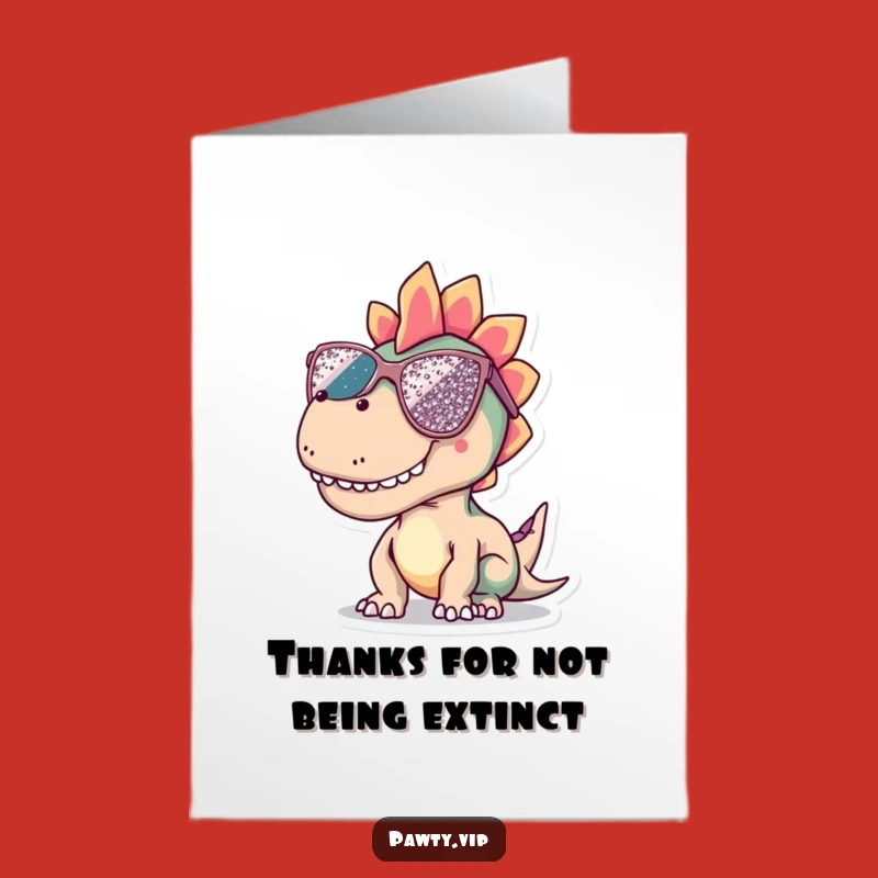 Free Printable Thank You Card Dinosaur Sequined Sunglasses Funny Downloadable Gift