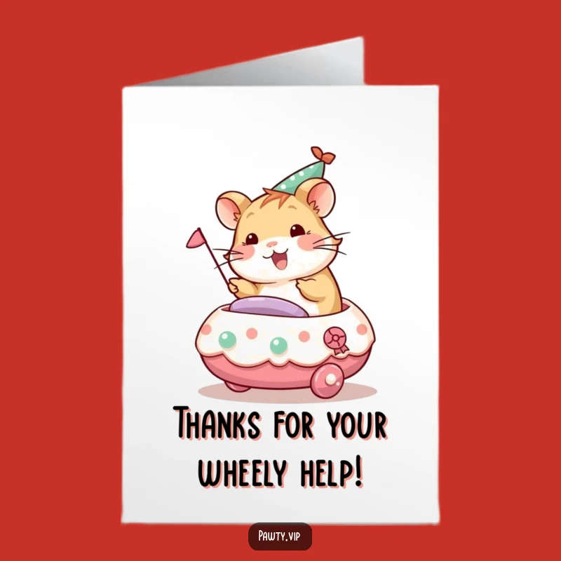 Free Printable Thank You Card: Hamster Float Thanks - Your Funny Downloadable Gift!
