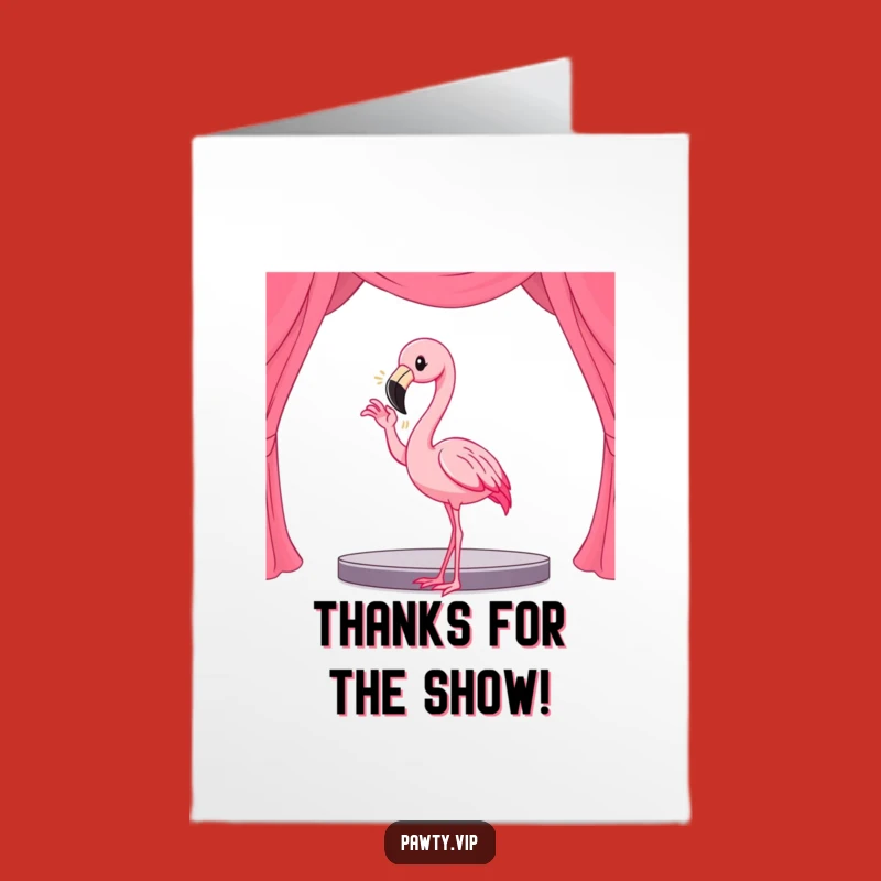 Free Printable Thank You Card: Kawaii Flamingo Strikes a Pose for Your Gratitude Downloadable!