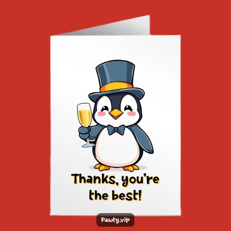 Free Printable Thank You Card: Penguin Bubbly Thanks - Your Funny Downloadable Gift!