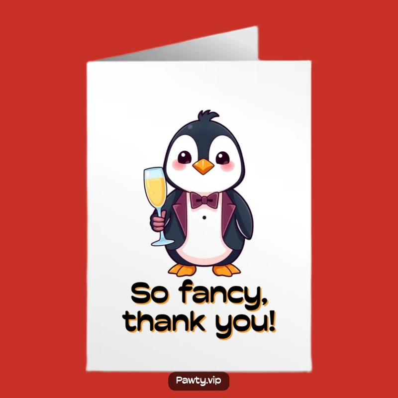 Free Printable Thank You Penguin Card: Funny Downloadable for Chic Gratitude