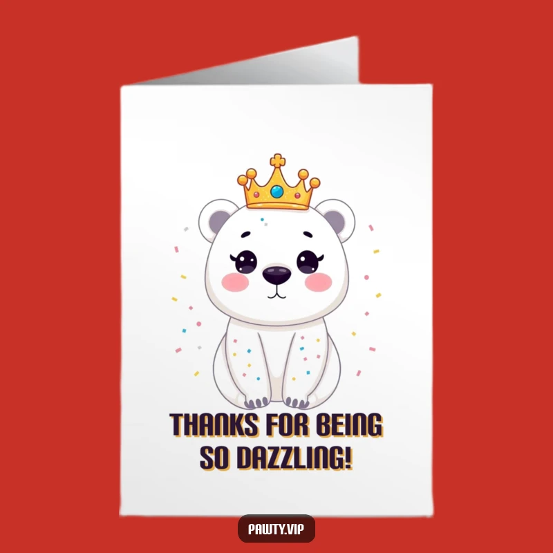 Free Printable Polar Bear Thank You Card: Sparkling Gratitude