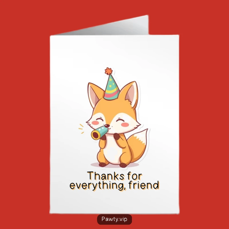 Free Printable Fox Thank You Card: Funny Noisemaker Gratitude Downloadable