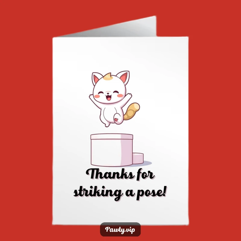 Free Printable Thank You Card: Kawaii Animal's Winning Gesture!