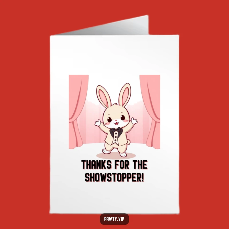 Free Printable Thank You Card: Adorable Tuxedo Rabbit for a Grateful, Downloadable Gesture