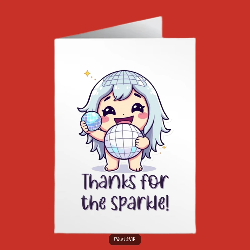 Free Printable Thank You Card: Disco Character Gratitude, Cheerful Downloadable Gift