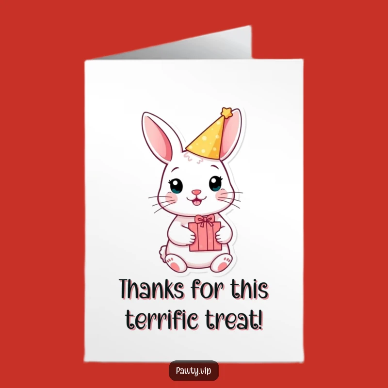 Free Printable Thank You Card: Cute Rabbit Party Gift Downloadable Gift
