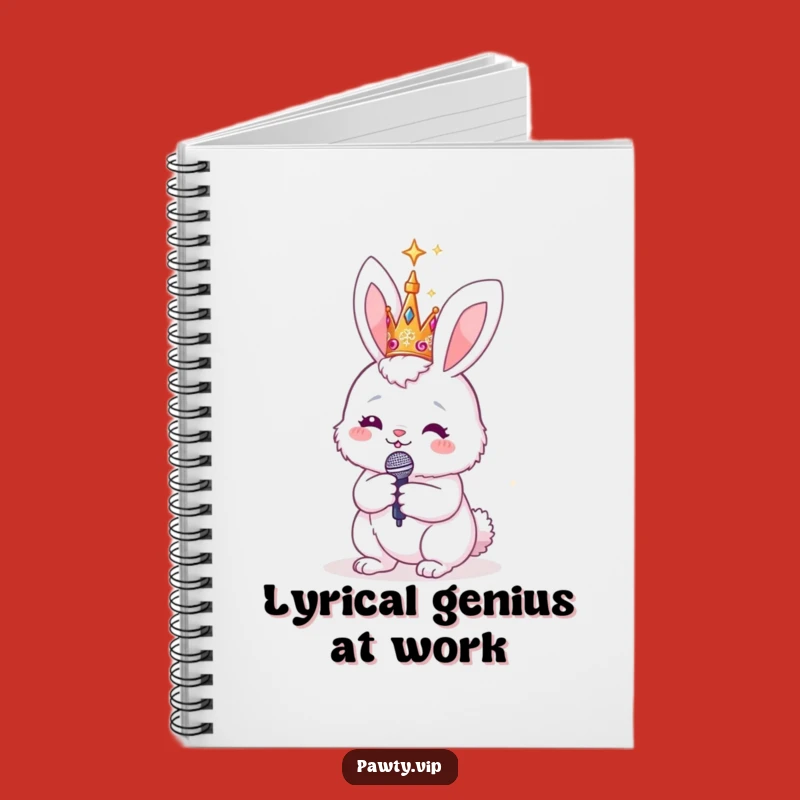 Funny Bunny Rockstar Notebook: Sparkly Crown & Mic for Star Notes