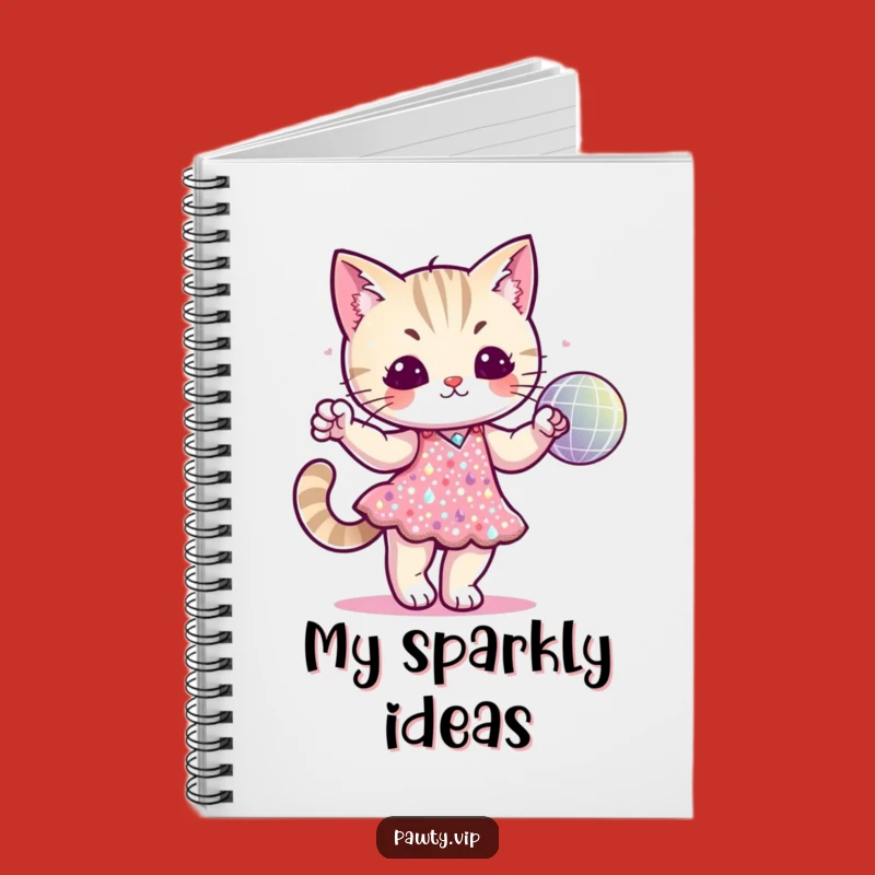 Funny Disco Cat Sequin Dress Notebook: Jot Down Glamorous Ideas