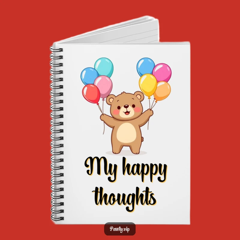 Funny Juggling Bear Balloons Notebook: Jot Down Happy Thoughts