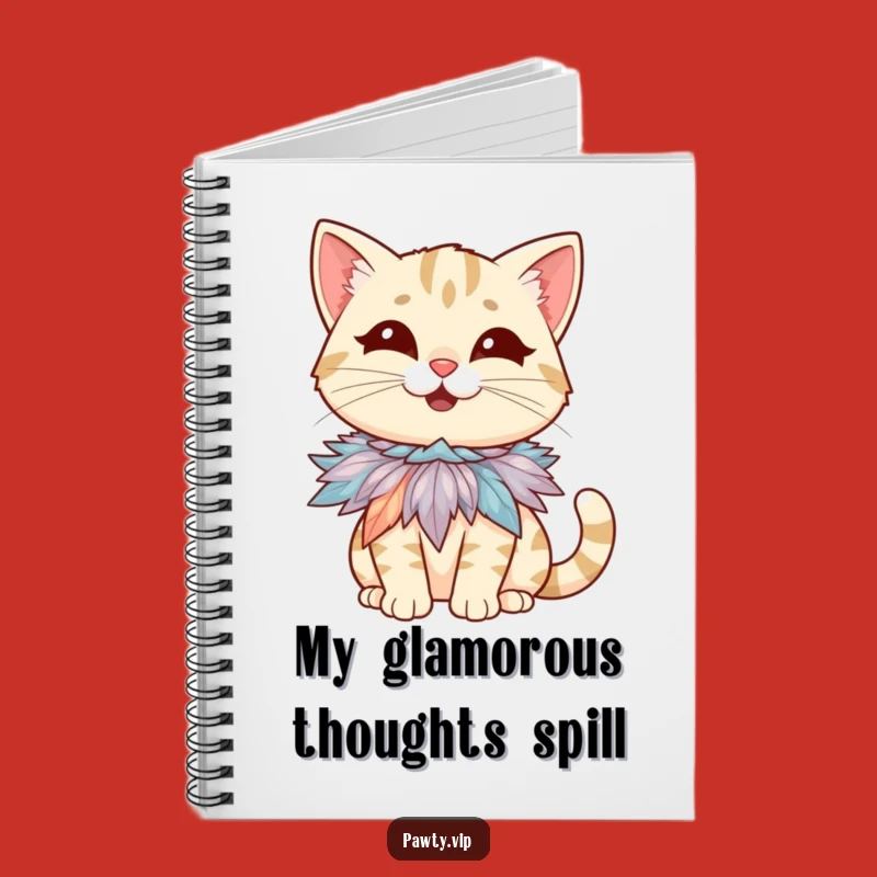 Funny Giggling Cat Notebook: Jot Down Ideas with Feather Boa Style!