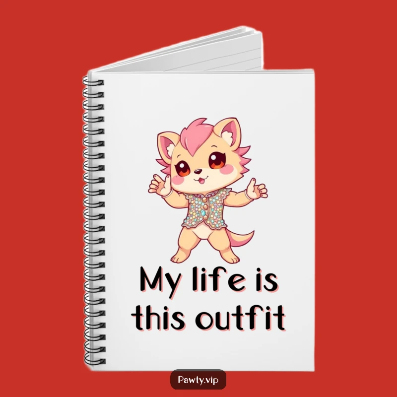 Funny Sequined Creature Notebook - Dramatic Pose Journal - Hilarious Gift!