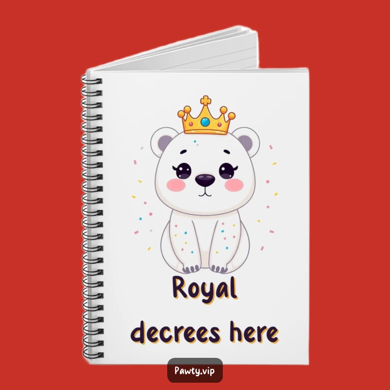 Funny Polar Bear Notebook: Dazzling Crown Bear Journal, Perfect Royal Note-Taker Gift