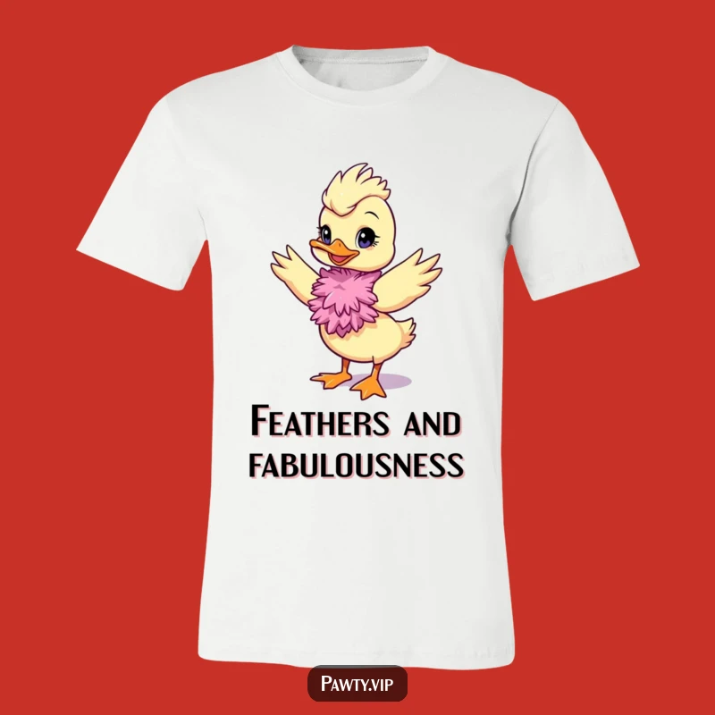 Funny Duck Diva T-Shirt, Feather Boa Glam Tee, Award-Worthy Birthday Gift