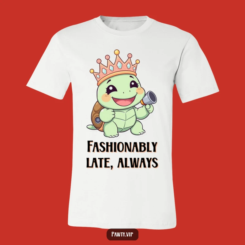 Funny Giggling Turtle Crown T-Shirt: Hilarious Party Tee for Joyful Celebrations