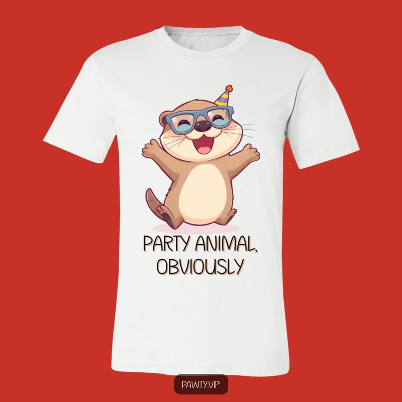 Funny Otter T-Shirt, Party Glasses Otter Graphic Tee, Perfect Joyful Gift