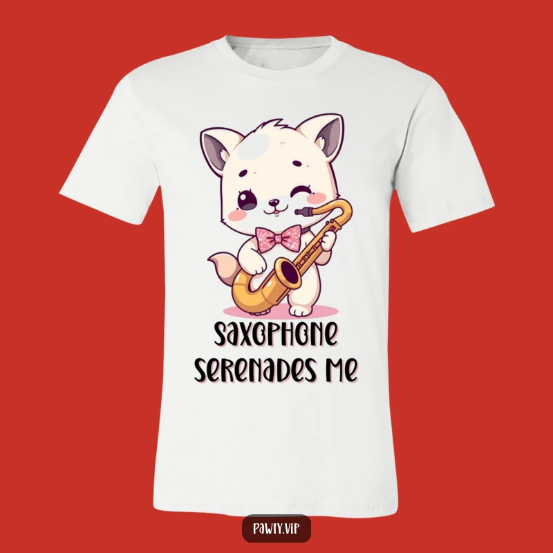 Funny Kawaii Animal Sax Player T-Shirt - Hilarious Music Gift