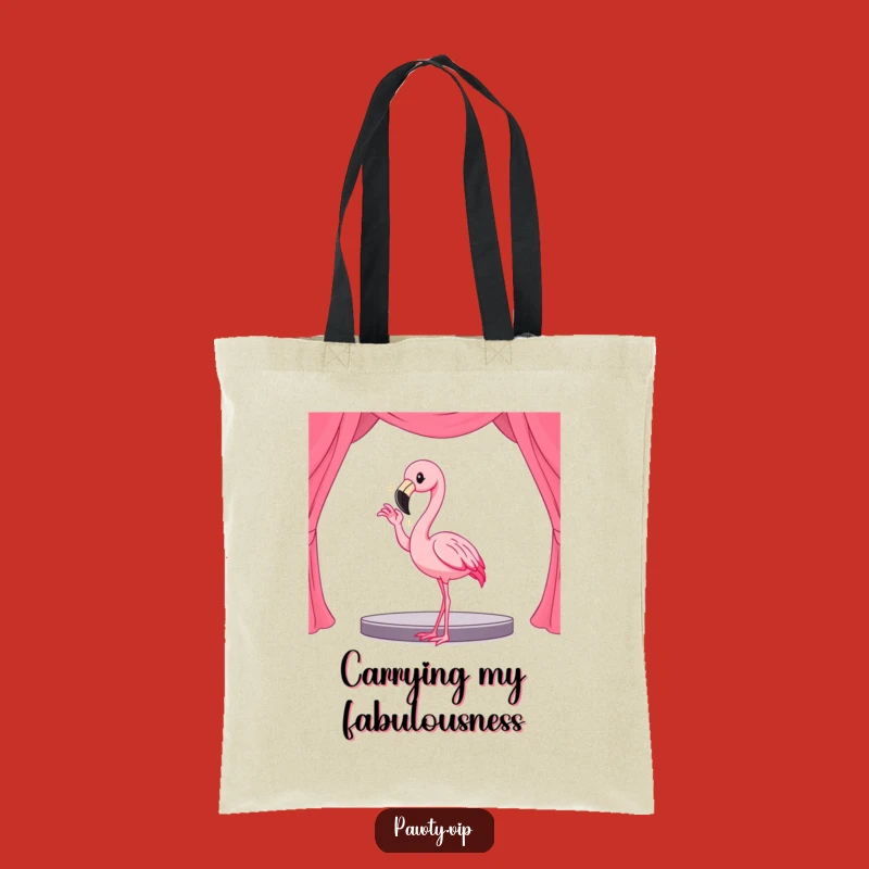Funny Kawaii Flamingo Diva Tote Bag: Carry Your Glamour with Stage-Worthy Style