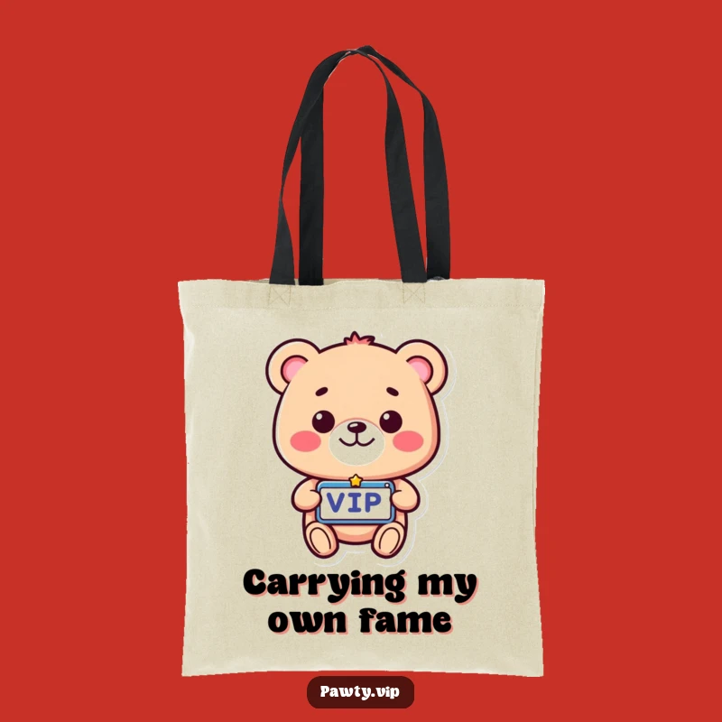 Funny VIP Bear Tote Bag: Carry Your Treasures in Style, Awesome Funny Gift!