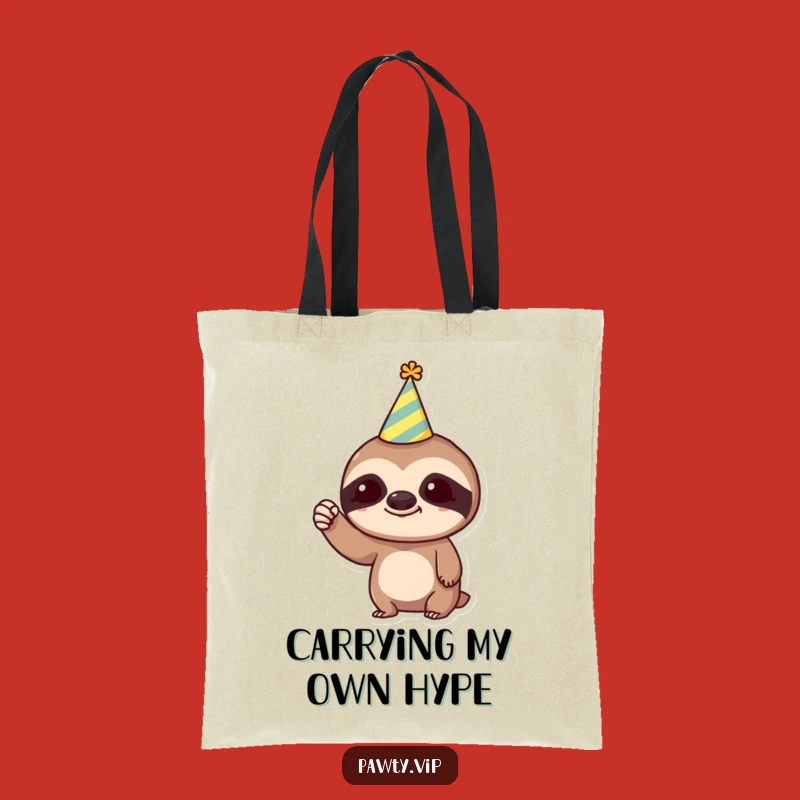 Funny Sloth Tote Bag: Trendy Party Sloth Fist, Eco-Friendly Funny Gift for Everyday Errands