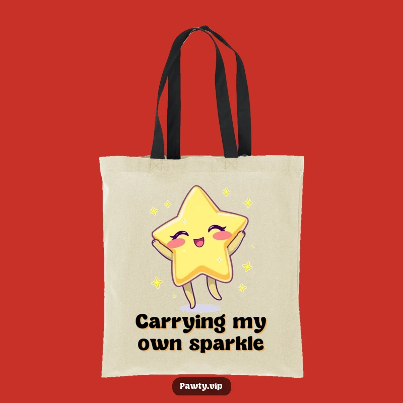 Funny Sparkly Star Tote Bag: Winking Jigging Celestial Accessory, Ideal Fun Gift