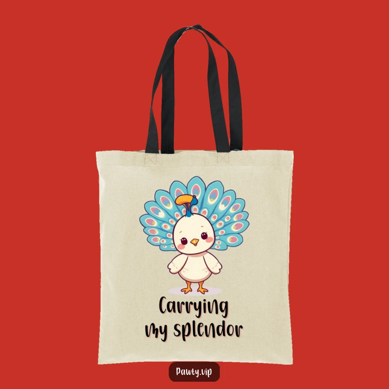 Funny Kawaii Peacock Pride Tote Bag: Carry Your Style with Fabulous Flair