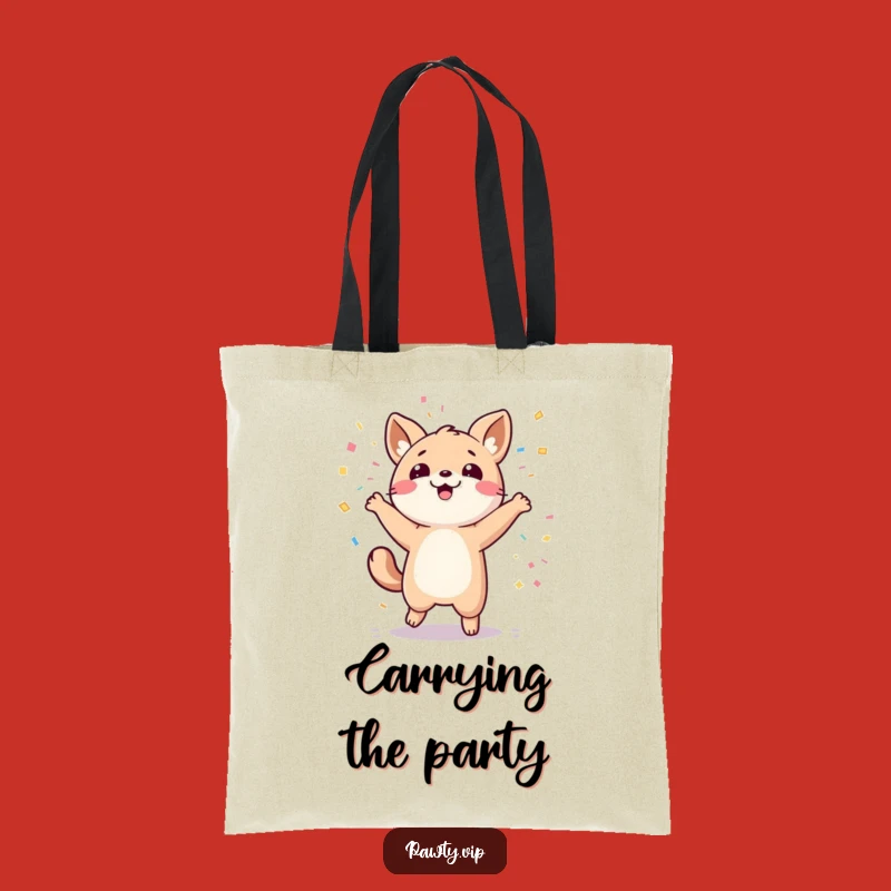 Funny Kawaii Animal Celebration Tote Bag - Stylish Party Accessory