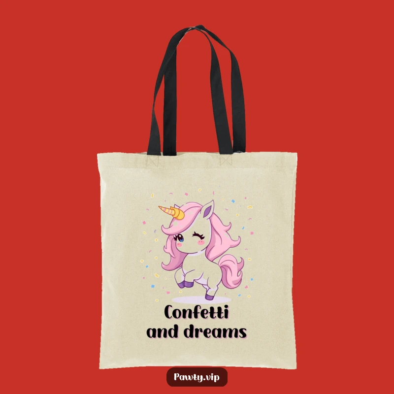 Funny Kawaii Unicorn Tote Bag: Shimmering Mane Dancing For Stylish, Whimsical Carry