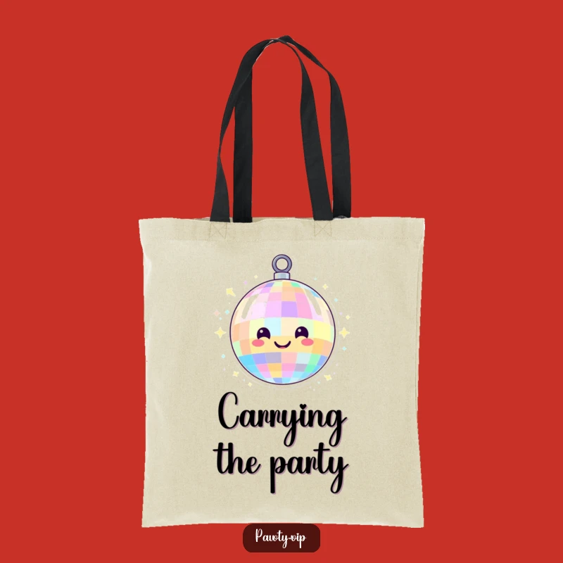 Funny Disco Ball Tote Bag: Lights & Smiles for Party Essentials