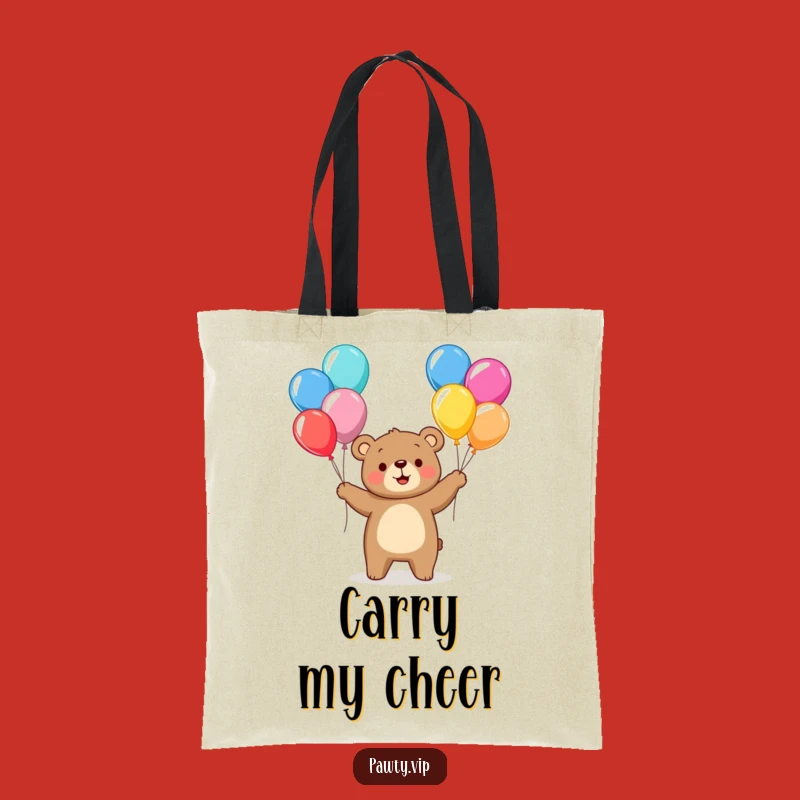 Funny Juggling Bear Balloons Tote Bag: Carry Your Cheer