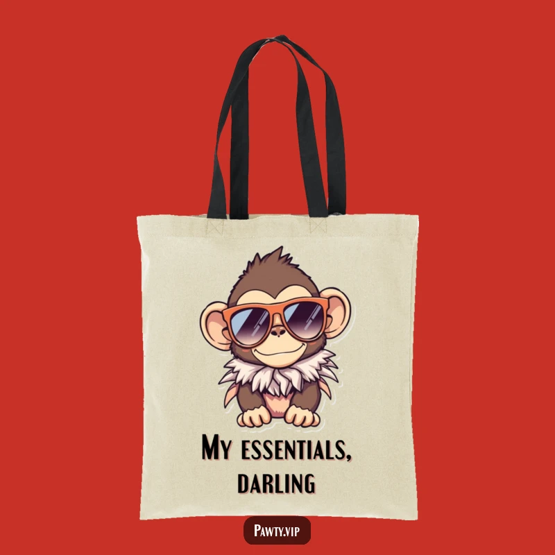Funny Monkey Sunglasses Boa Tote Bag – Chic & Practical Accessory Gift