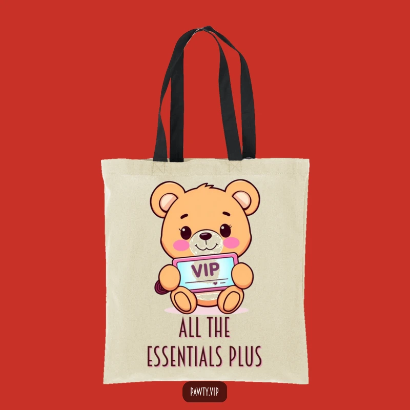 Funny VIP Teddy Bear Tote Bag: Carry Your Essentials in Style