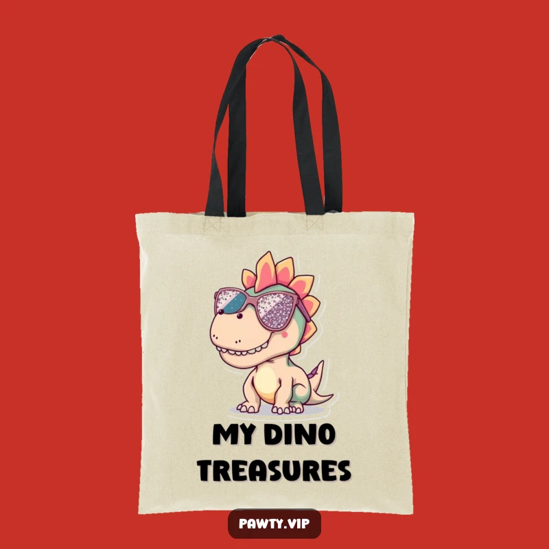Funny Dinosaur Sunglasses Tote Bag: Spacious and chic, carry your essentials with a cool dino, a great funny gift.